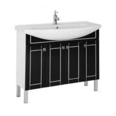 Тумба с раковиной Aquanet Честер 105 черный/серебро