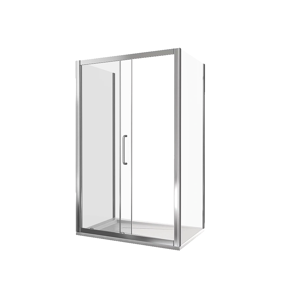Душевой уголок Good Door Neo WTW+SP+SP 110х90 стекло прозрачное/профиль хром