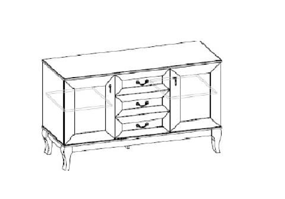 Комод Стефани -3.2, дуб белый