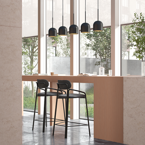 Барный стул Ror, Round, черный велюр