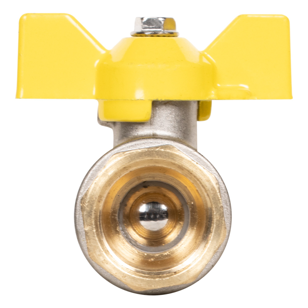 Кран шаровой латунный LD Pride 47.15.В-В.Б GAS (бабочка)