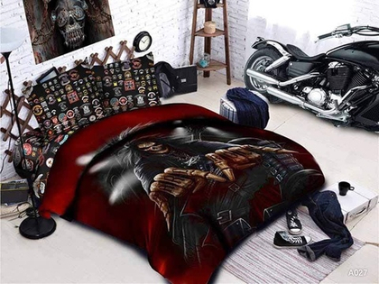 Постельное белье Рок-стиль-Скелет рокер А27 (1,5)