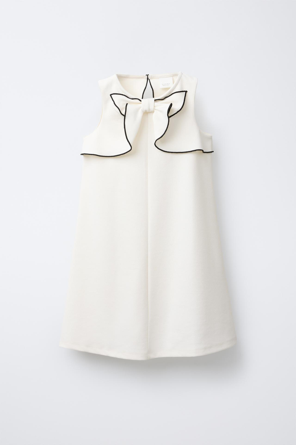 ZARA ПЛАТЬЕ С БАНТОМ, ЭКРЮ