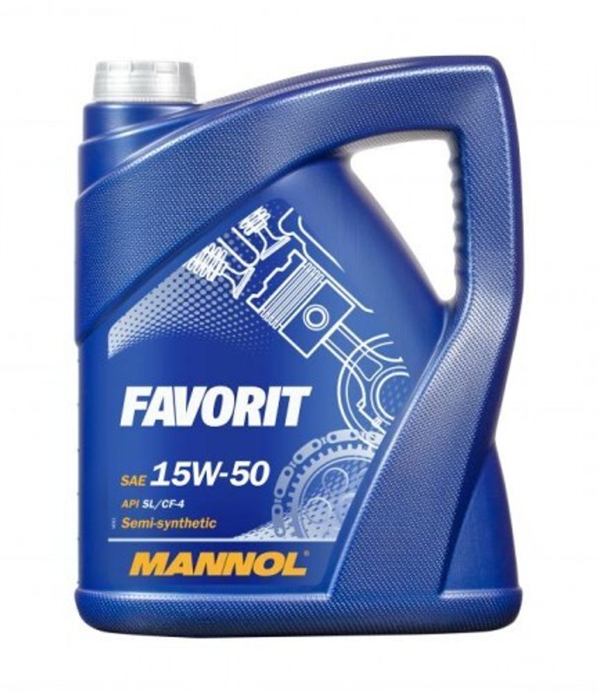 MANNOL 7510 Favorit 15W-50 SL/CF/CF-4 ACEA Масло моторное, 4л