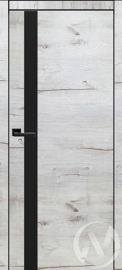 Дверь ЭКШ Тип Royal-2; 70; Дуб арктика (светлый); стекло черное