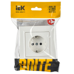 BRITE Розетка 1-местная с заземлением с защитными шторками 16А в сборе РСР14-1-0-БрБ белый IEK