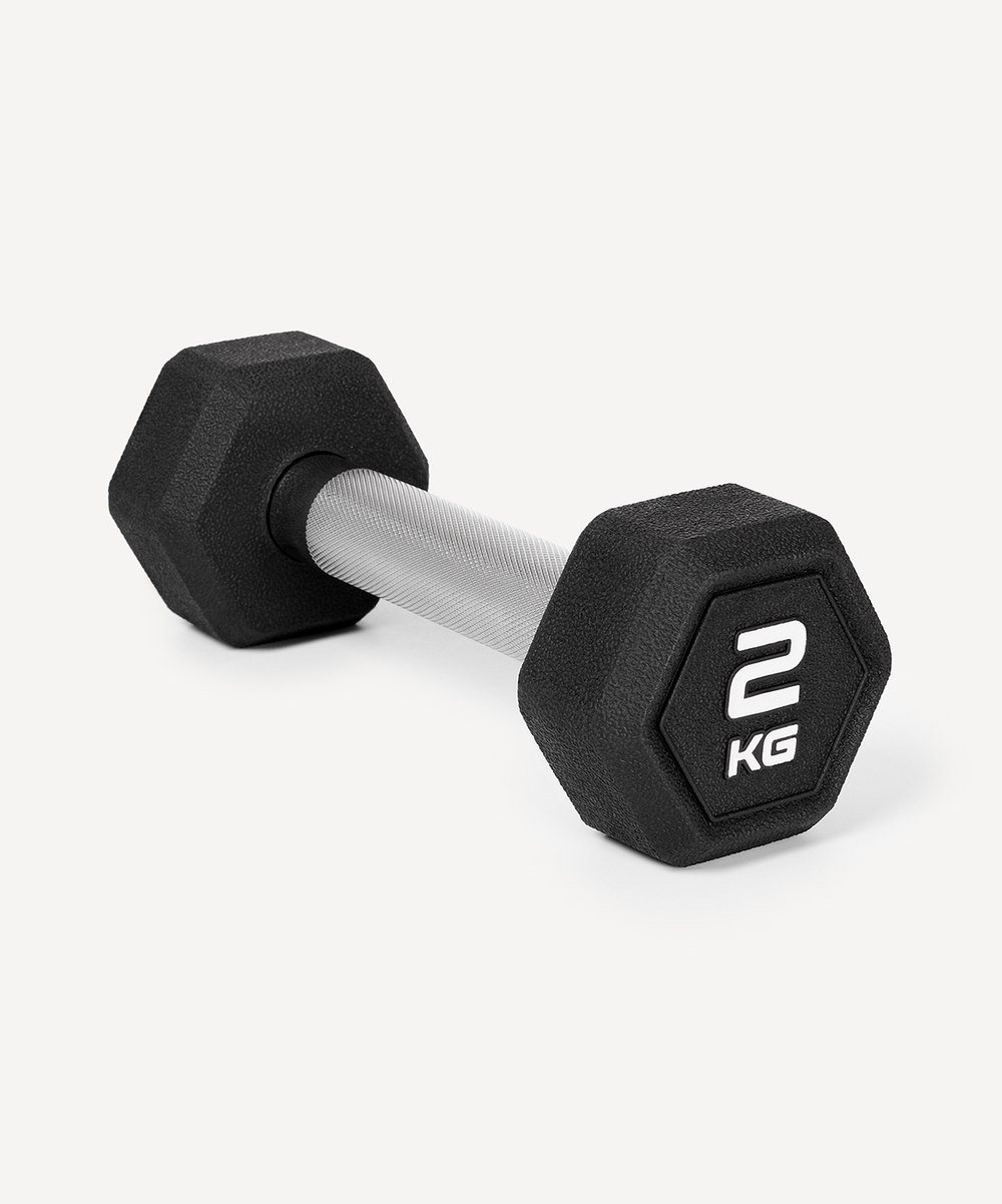 Гантель гексагональная STARFIT DB-301PRO 2 кг, обрезиненная, черный