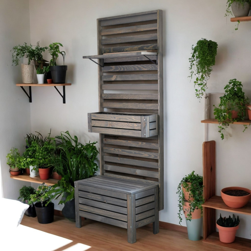 Панель для стен деревянная Эпларо, графит