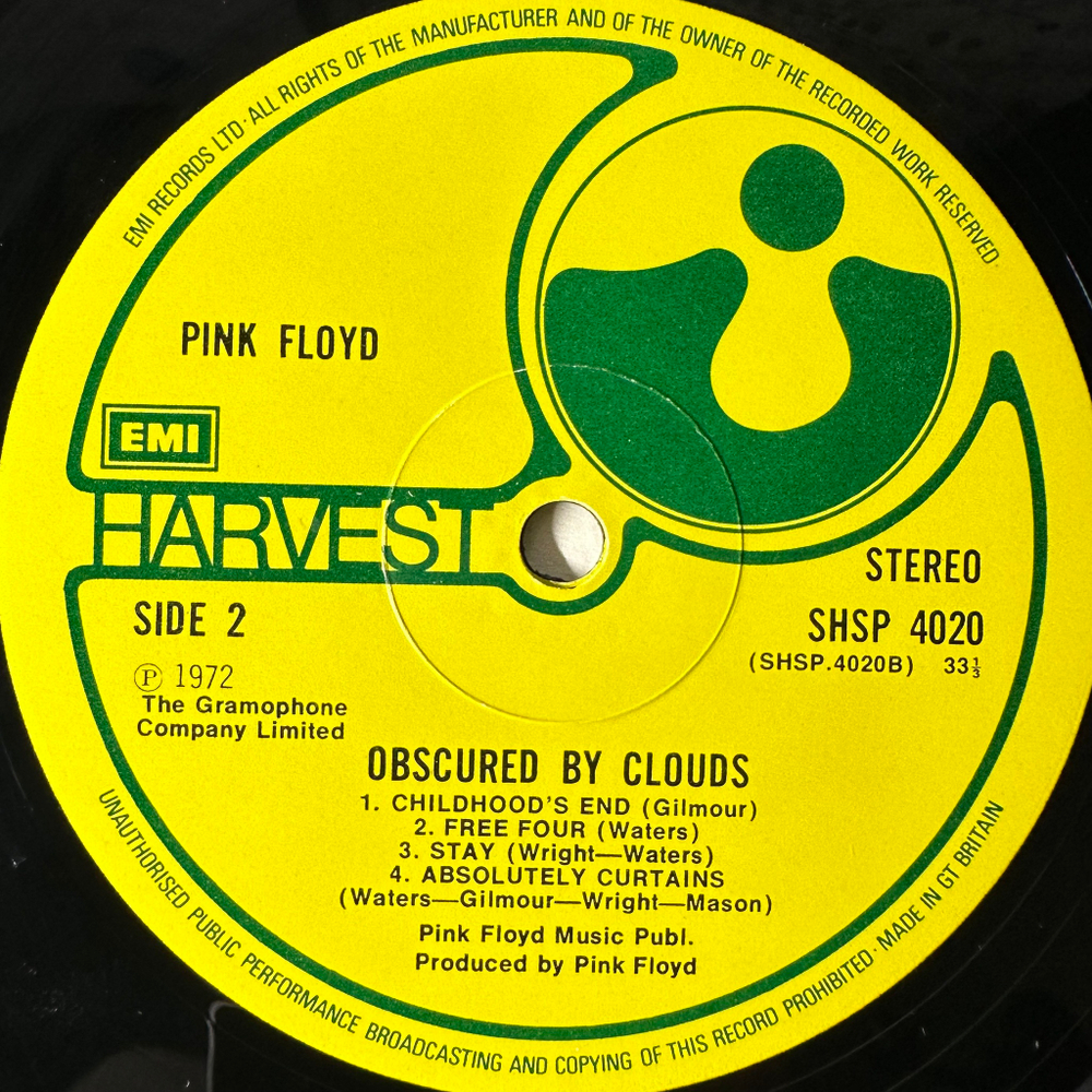 Pink Floyd ‎– Obscured By Clouds (Англия)