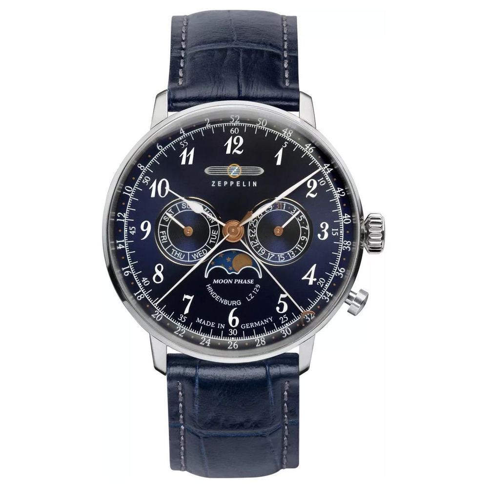 ZEPPELIN Hindenburg Collection Quartz Movement 30m Water Resistance Men"s Watches Watch 40mm Blue Dial