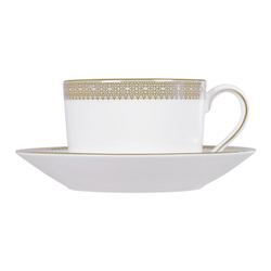 Wedgwood Чайная чашка Vera Wang Lace Gold 150 мл с блюдцем