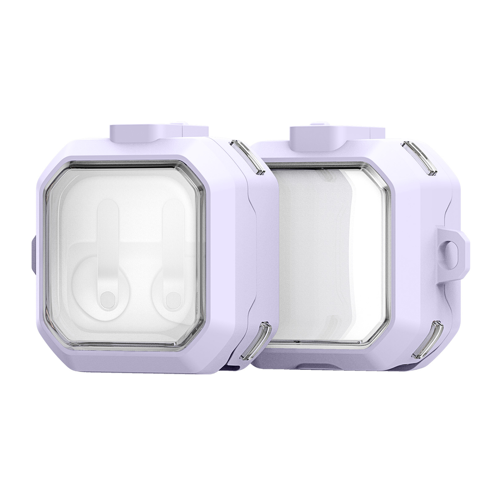 Чехол с рамками фиолетового цвета из TPU и PC для наушников Samsung Buds4 и Buds 4 Pro, серия SECD Series Case от Dux Ducis
