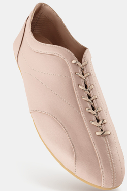 ZARA СПОРТИВНЫЕ БАЛЕТКИ СО ШНУРОВКОЙ, РОЗОВЫЙ