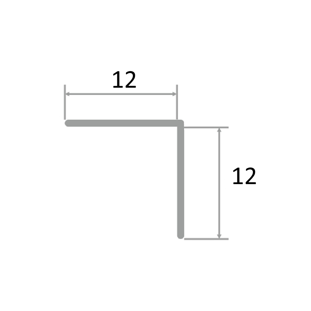 Угол 12*12мм остр. "PW" 2,5м Серебро глянец анод. алюм.