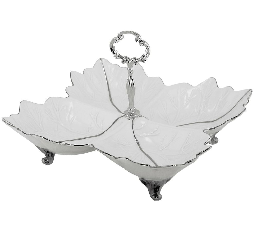 Lenardi 666-381 Менажница 27см ARGENTO в под.уп.(х4)Фарфор