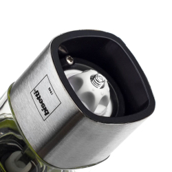 Мельница для соли электрическая 20см Bisetti Electric зеленая Италия фрагмент