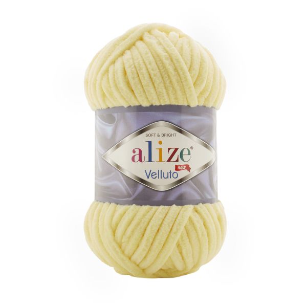 Пряжа Alize (Ализе) Velluto / уп.5 мот. по 100 г, 68м, 013 светлый лимон A