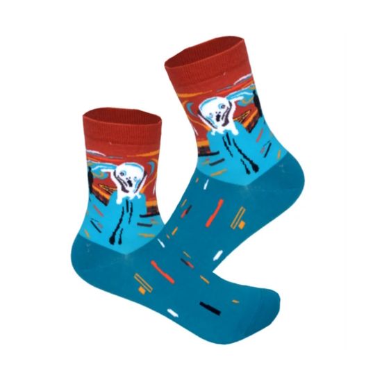 Носки серии Вдохновение Крик Эдвард Мунк, р-р 36-40 (зеленый оранжевый)