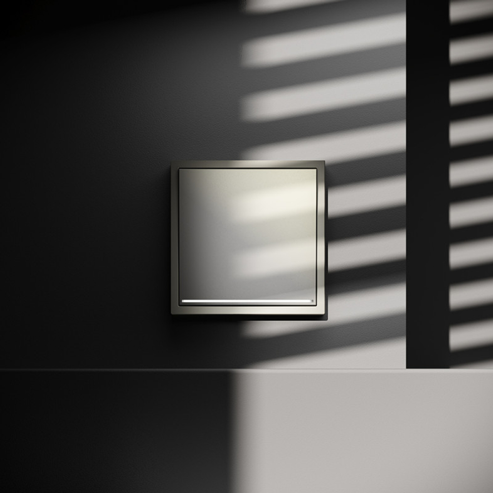 Проходной переключатель встраиваемый VOLTUM S70 одноклавишный с подсветкой 10А, (шелк)