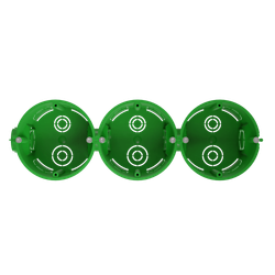 Коробка установочная ЭРА KUTS1-68-45-green зеленая 68х45мм для твердых стен с саморезами, один стыковочный узел IP20