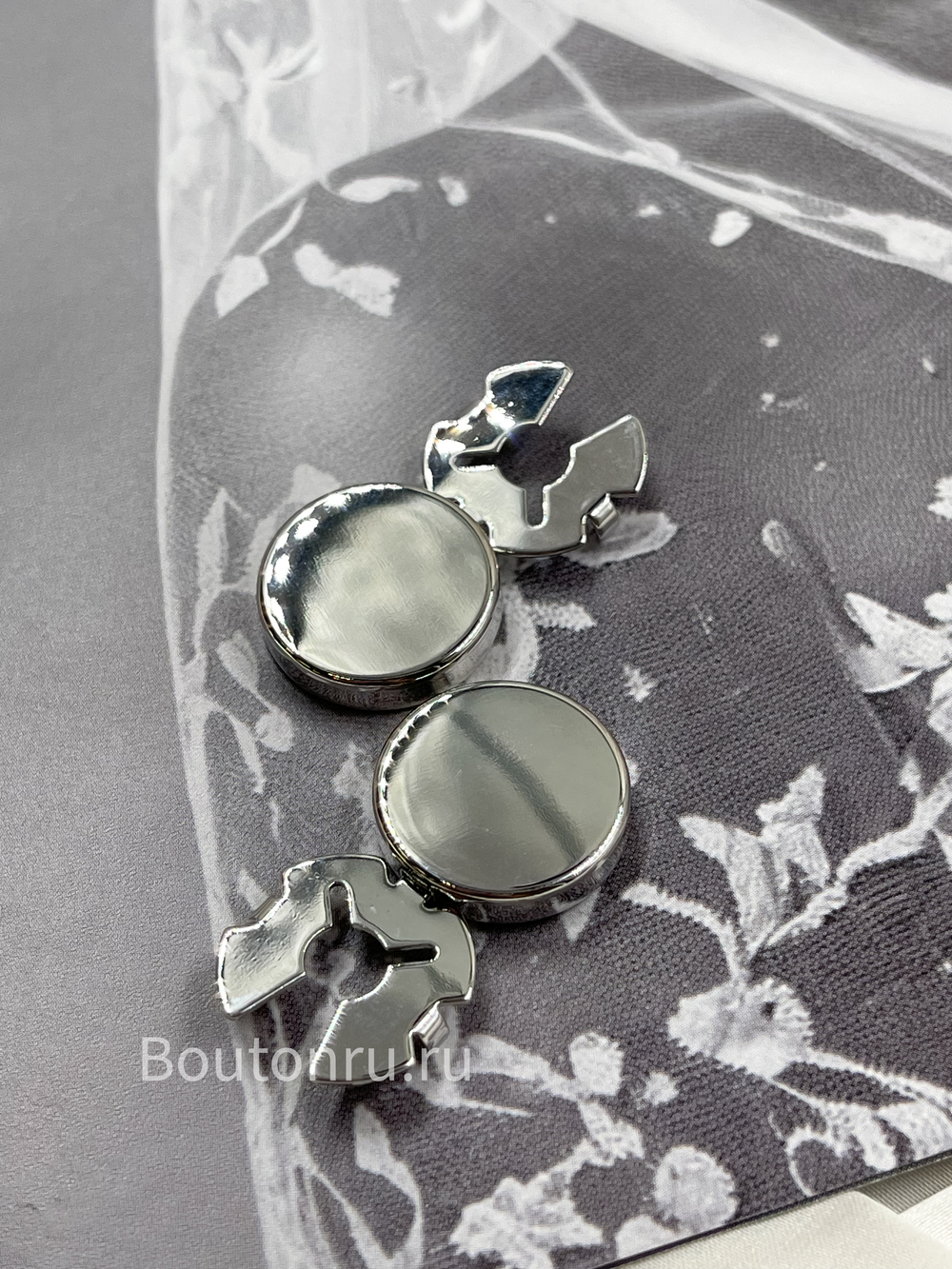 Накладка на пуговицу серебро (клипсы)
