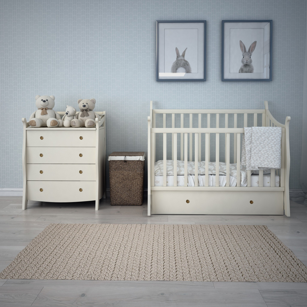 Кроватка-маятник Papaloni Maggy, 140 х 70 см, кремовый