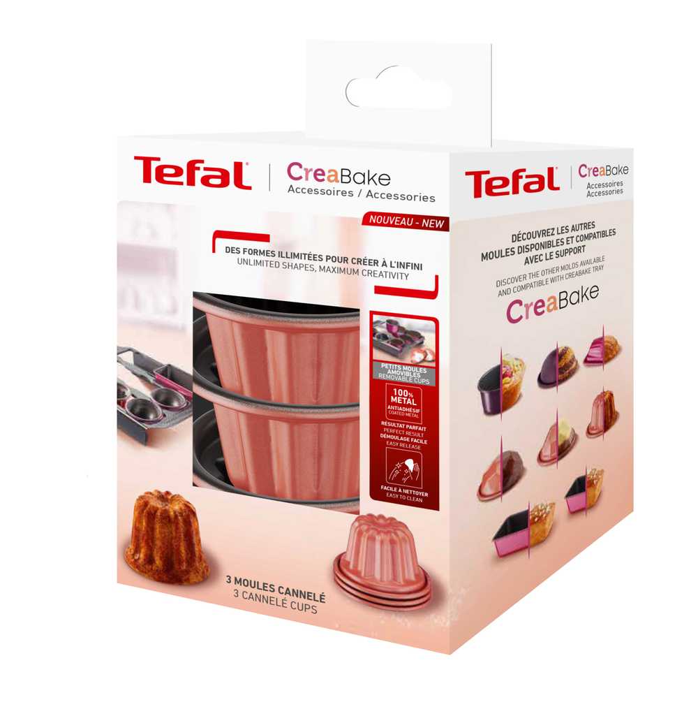Набор из 3 форм Tefal Creabake Cannele 7,7х4,7 см J3059004
