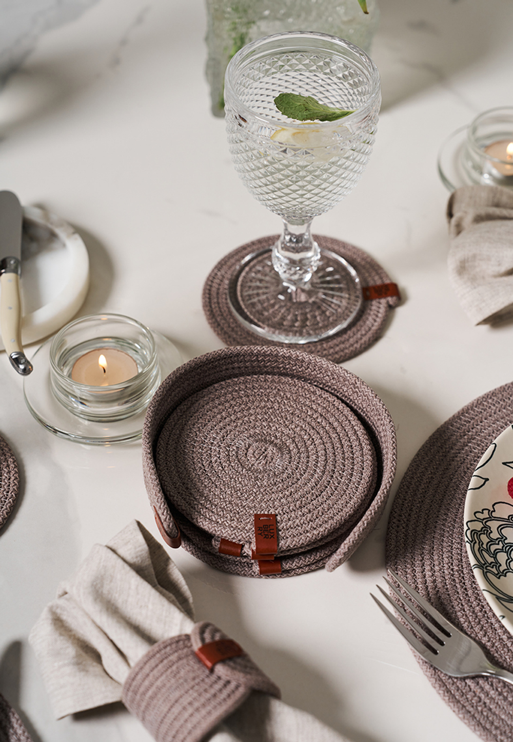 Набор подставок для чашек и бокалов 6шт 12см Luxberry Boho Luxberry какао