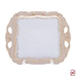 Блюдо квадратное Queen's Crown Лист Бежевый 30*25 см