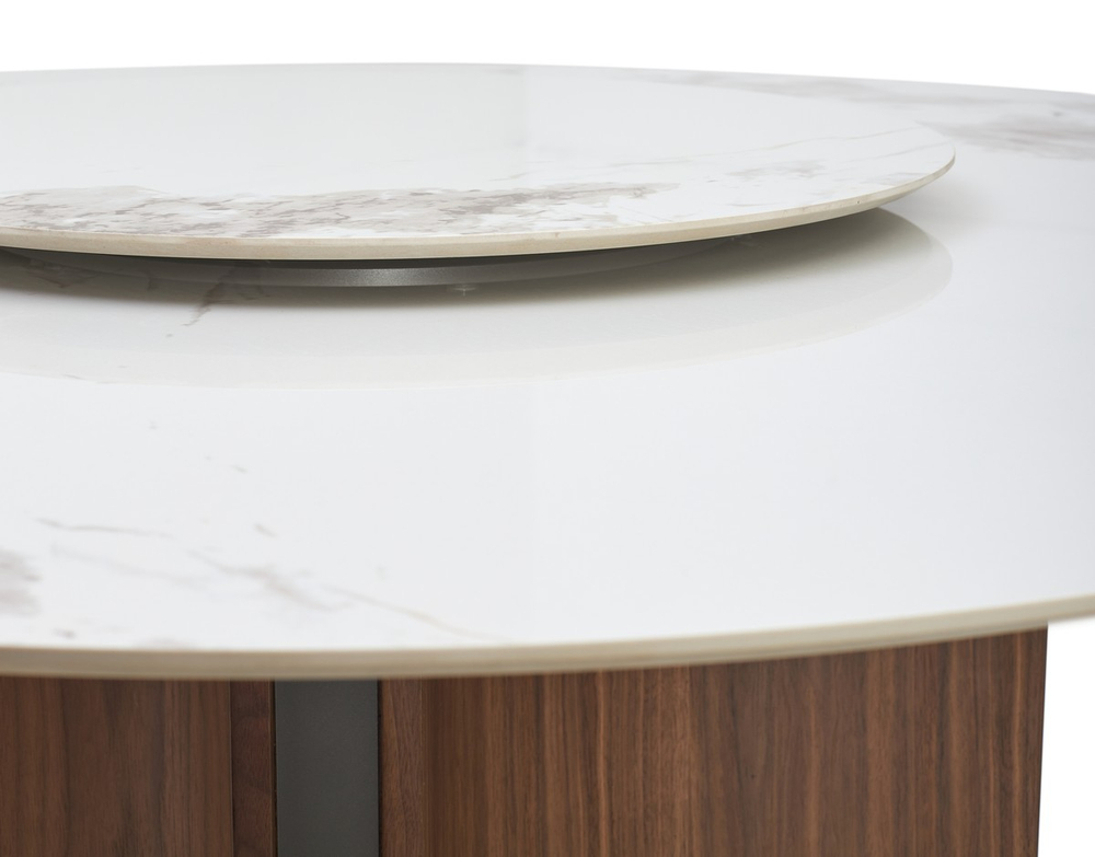 Стол М-City DISAUR Кастелла (Castela) 135 Белый мрамор Ca071, керамика, Орех