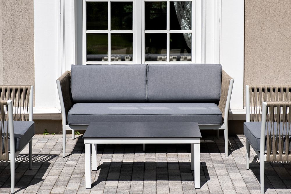 "Касабланка" лаунж-зона плетеная из роупа 4-местная, цвет серый