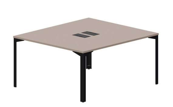 Составной стол на 2 рабочих места 138х156,6х75см (2 металлических  аутлета)