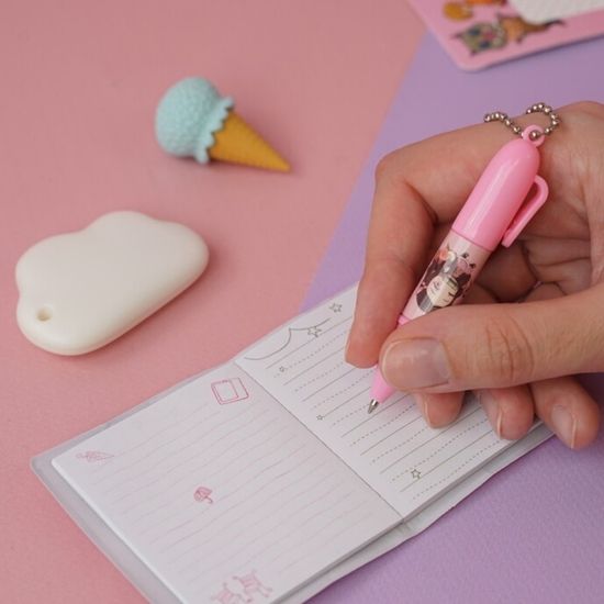 Мини-блокнот с ручкой "Demon Slayer" розовый