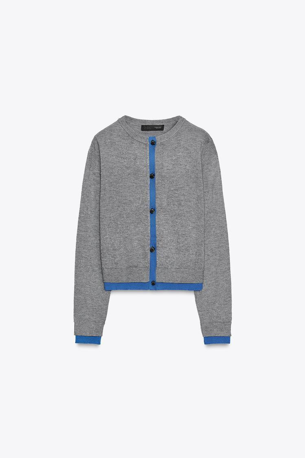 ZARА КОМБИНИРОВАННЫЙ КАРДИГАН, СЕРЫЙ