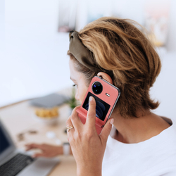 Чехол розового цвета с премиальной искусственной кожи для Vivo X Flip, серия Bril Series от Dux Ducis