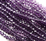 БП031НН46 Хрустальные бусины "рондель", цвет: фиолетовый прозрачный, 4х6 мм, кол-во: 58-60 шт.