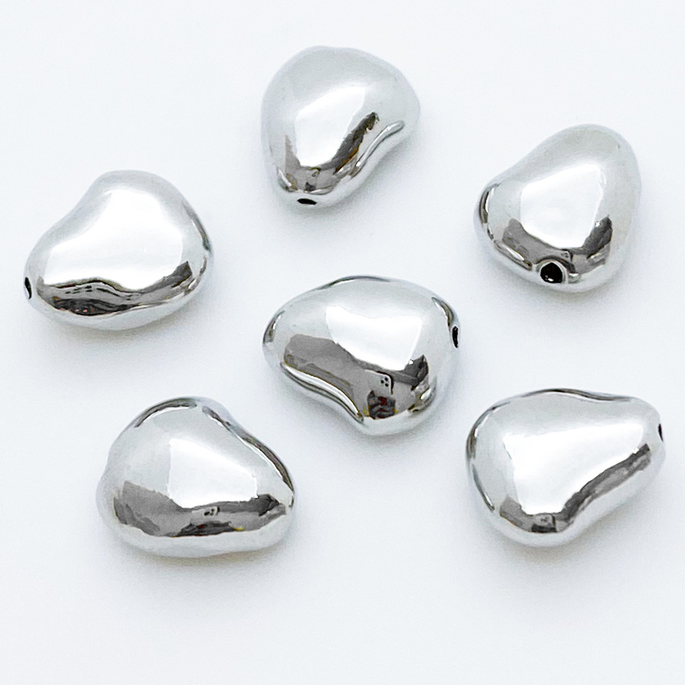 Бусина, цвет серебро, размер около 10*8,5 мм, цена за 1 шт