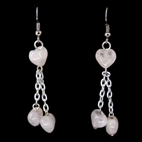 Серьги "Флирт" розовый кварц