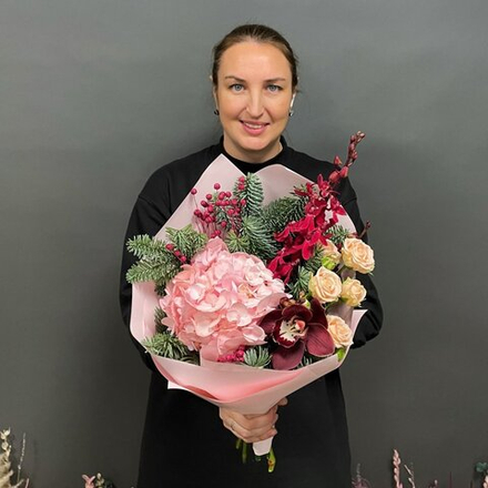 Букет цветов «‎Зимний флэш»