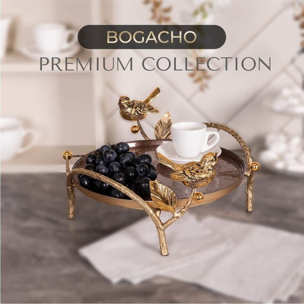 Фруктовница-конфетница Терра (поднос) Бронза Шоколадный