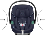 Коляска Cybex Coya Matt Black Frame Aton S2 i-Size Ocean Blue Leaf Green с дождевиком и бампером