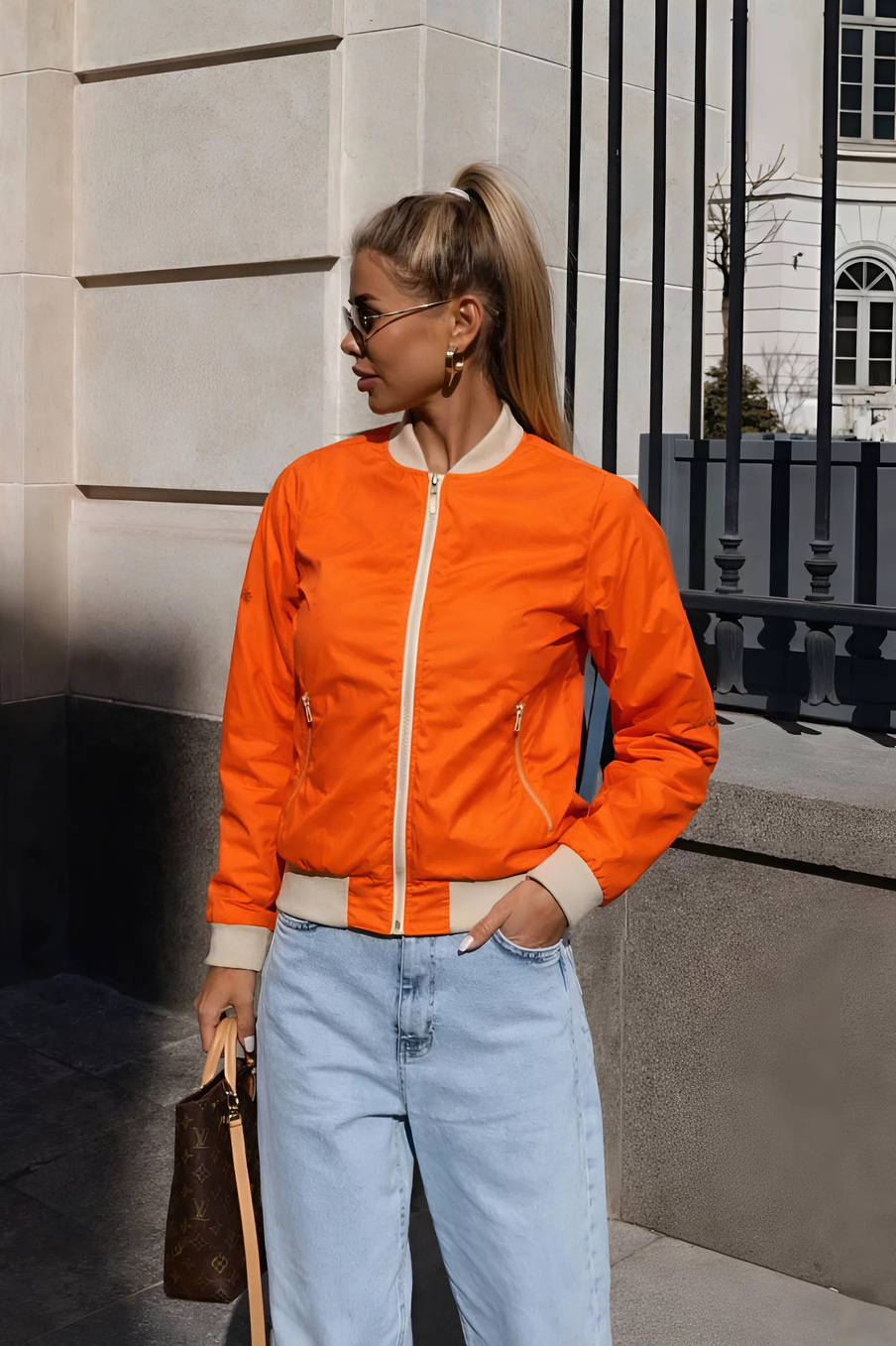 Бомбер женский "HN-14" оранжевый