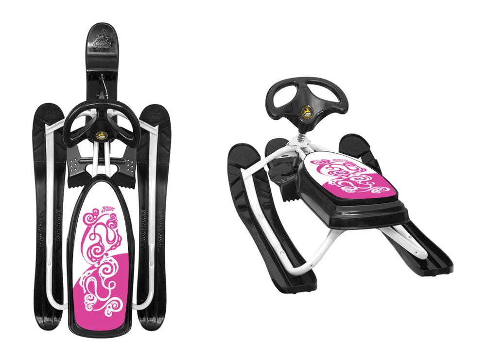 Снегокат Snowstorm Pro белый, рисунок на сиденье "русский узор" (171)