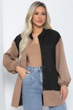 Рубашка Универ (бежево-черная) Б12494-24 LT Collection