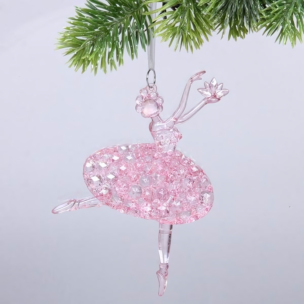 Подвеска "Праздничный танец" 9,5*14 см, Розовый (Серпантин)