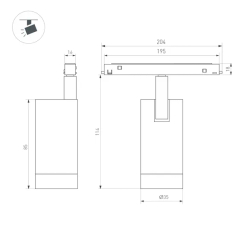 Светильник MAG-ORIENT-SPOT-R35-6W Warm3000 (BK, 24 deg, 48V, DALI) (Arlight, IP20 Металл, 5 лет) 033826