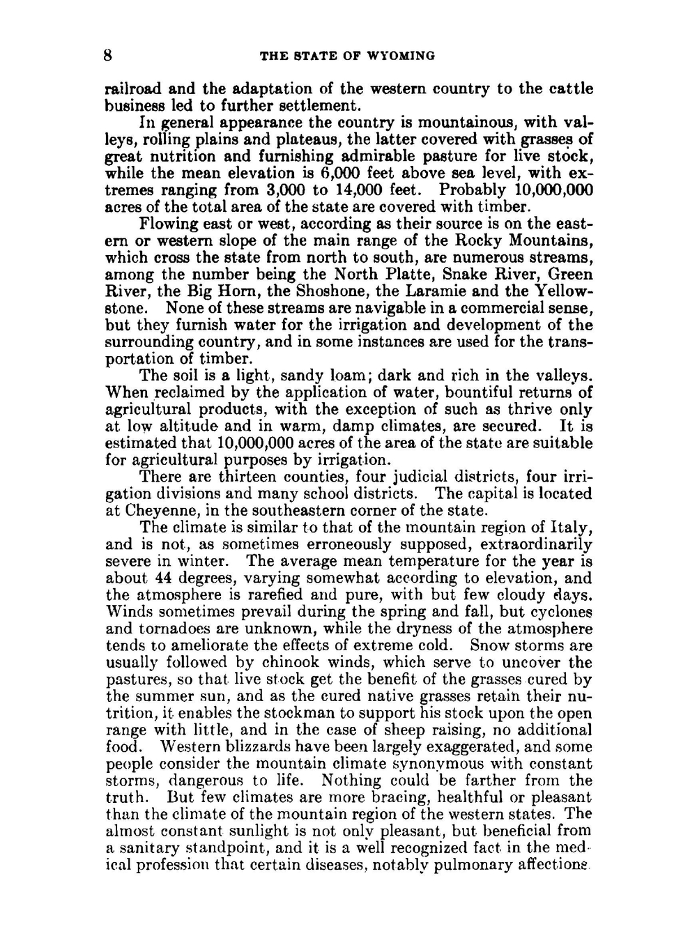 The State of Wyoming: A Book of Reliable Information Published by the Authority of the Ninth . | Wyoming Dept. of immigration