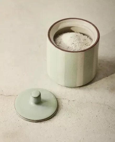 ZARA HOME БАНКА ДЛЯ ВАННОЙ ИЗ КЕРАМИКИ С УЗОРОМ В ПОЛОСКУ, СИНИЙ