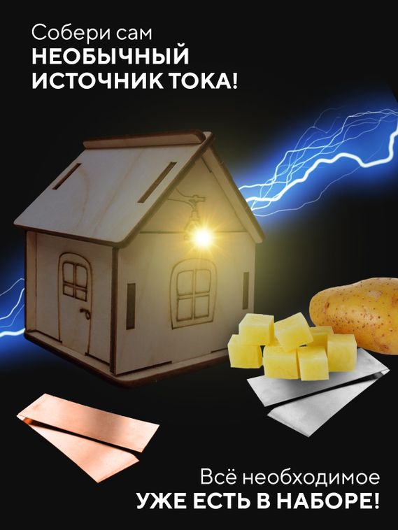 Набор для опыта для детей Картофельная батарейка