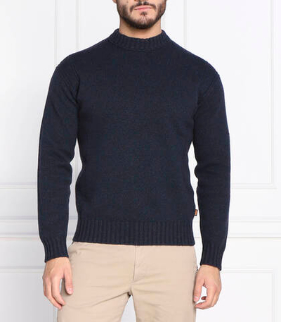 Хлопковый свитер ashetland BOSS ORANGE - темно-синий(50474333)